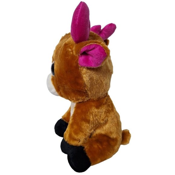 Kellytoy Reindeer Christmas Plush Stuffed Animal Brown Pink 11" - Picture 4 of 6